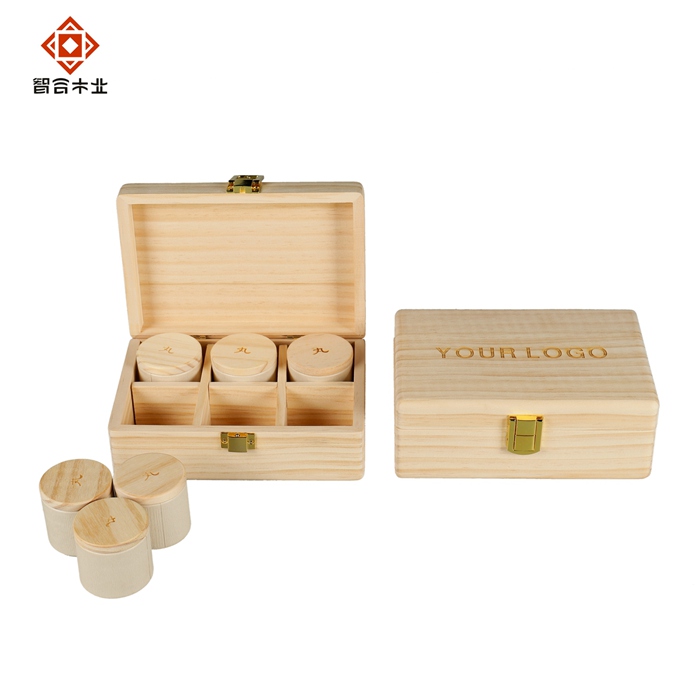 實木自然木色保健品包裝木盒