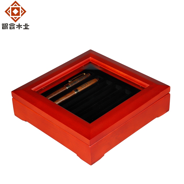 橡膠木實木鋼筆收納展示盒