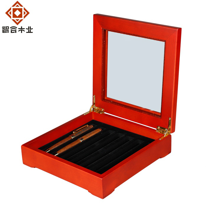 橡膠木實木鋼筆收納展示盒