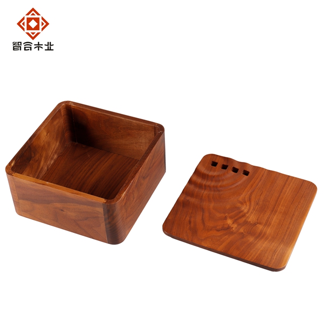 胡桃木實(shí)木茶葉盒